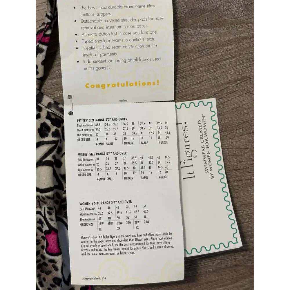 It Figures Slender Thighs Swimsuit 22W Leopard Floral Skirted One Piece NWT - Picture 4 of 10